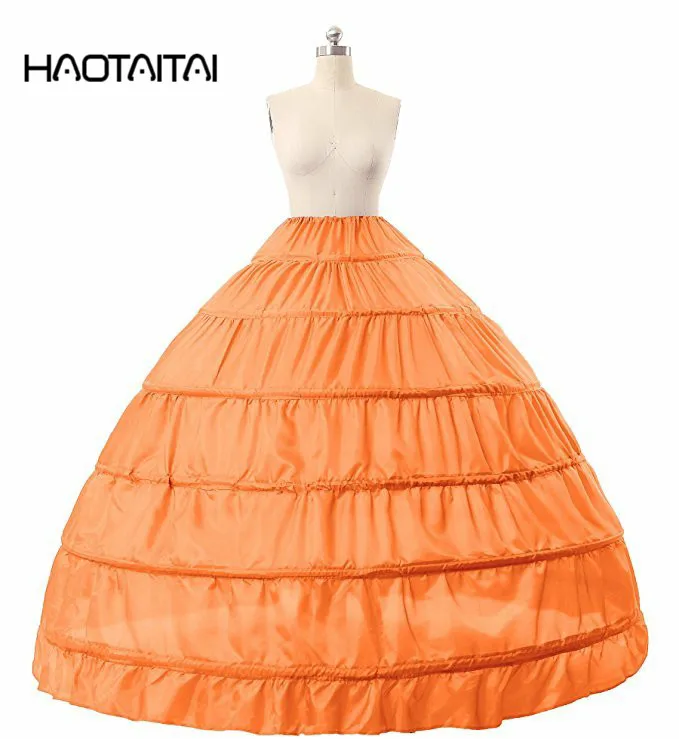 Новое поступление Быстрая доставка оранжевый/белый/черный 6 Обручи кринолин скольжения нижняя для свадебное платье 2018