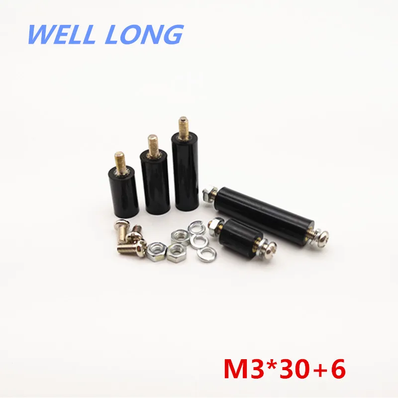 

M3*30mm Bakelite column Black isolation support column Built-in copper core isolation column Insulation isolation column M3 kit.