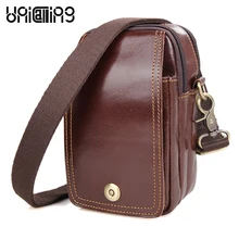 Мужская маленькая сумка из натуральной кожи, модная маленькая сумка-мессенджер из натуральной коровьей кожи для мужчин, Кожаная поясная сумка, может держать 5,", сумка для телефона