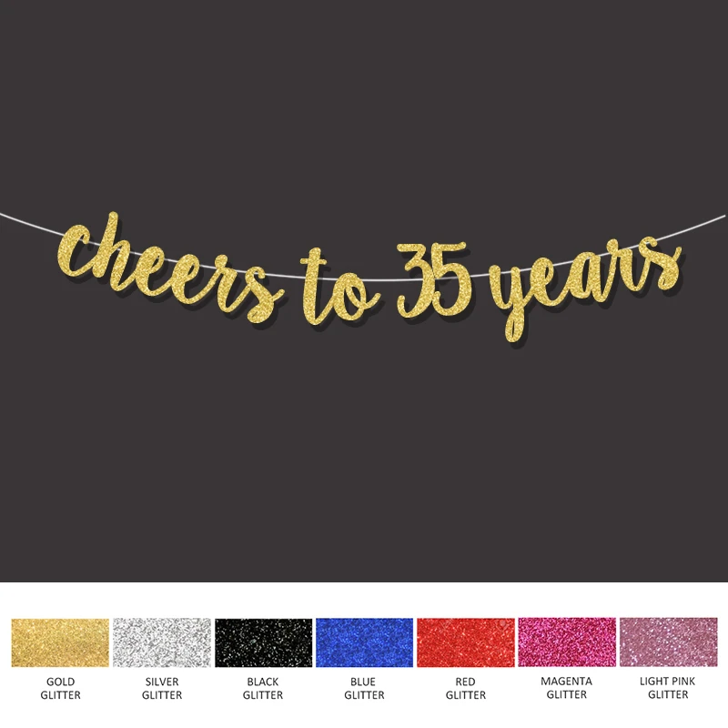 Decorations De Fete D Anniversaire 35 Ans Banniere De Joyeux Anniversaire En Or Fournitures De Decoration Pour Fete D Anniversaire De Mariage Aliexpress