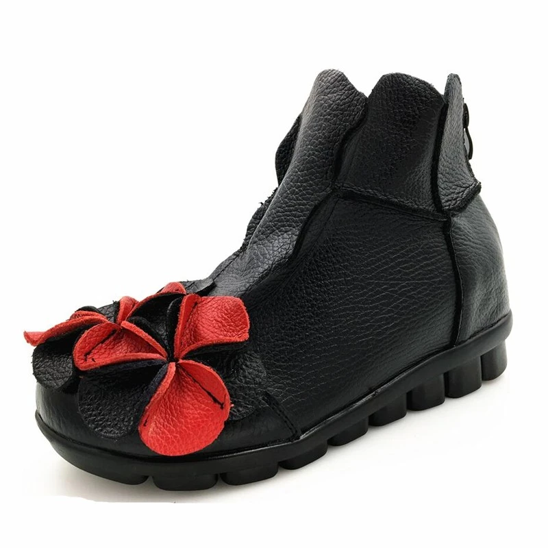 women handmade genuine leather boots women winter boots ankle women boots National style women shoes