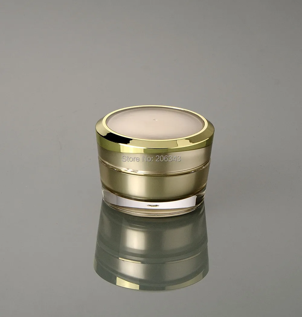 Boião de Creme para o Dia Creme para os Olhos Embalagens de Cosméticos Ouro Acrílico Creme Gel Essência Hidratante Plástico Jar 15g - 5 High Quality Beleza e saúde