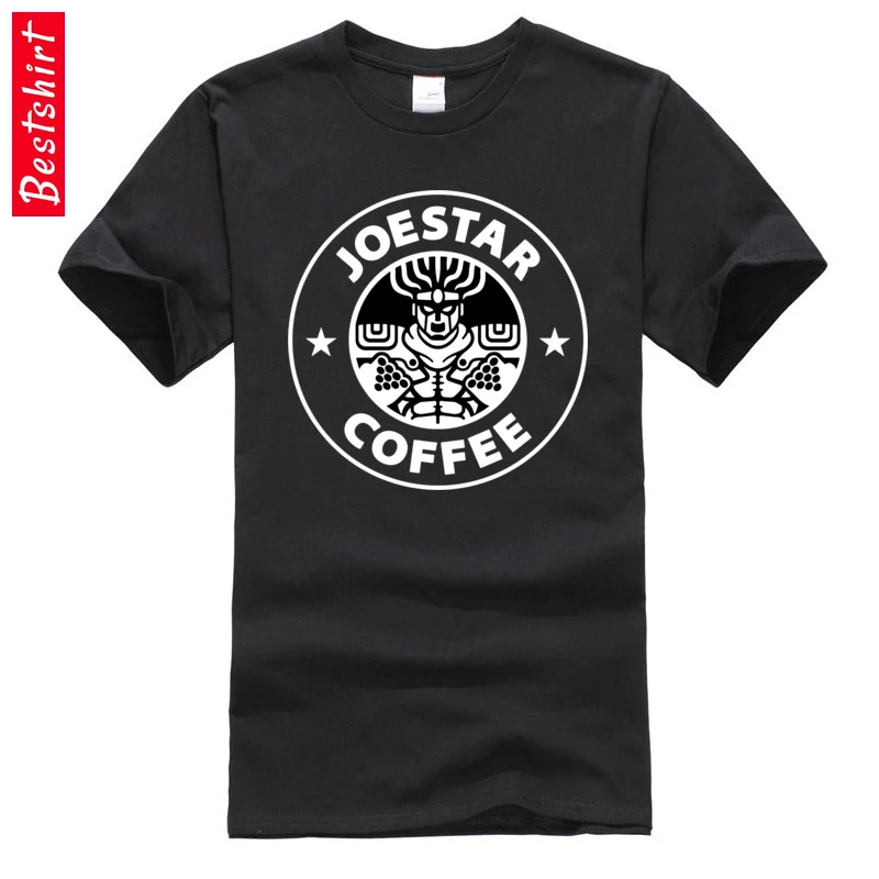

Joestar Coffee Round Neck T Shirt jojo bizarre adventure VALENTINE DAY 100% Cotton Party Tee Shirt Brand New Design Men Clothes