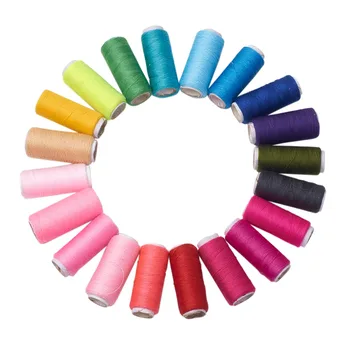 

0.1mm 20pcs/bag 402 Polyester Sewing Thread Cords for Cloth or DIY Craft Garment Jewelry Making, Mixed Color, about 120m/pc