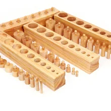 Детские игрушки Монтессори Большие цилиндрические блоки розетка раннее развитие чувств строительные блоки Развивающие игрушки подарок