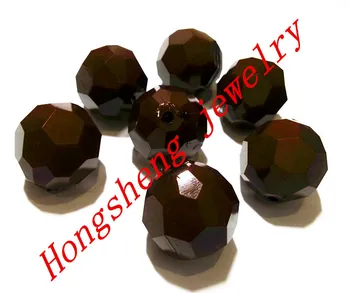 

(choose size) 10mm/12mm/14mm/16mm/22mm brown color chunky solid Acrylic Faceted Hexagon Beads