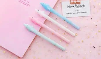 

korea cute candy color Dolphin gel Pen Kawaii neutral Pen student Writting pen office school prize staitonery item 48pc/lot