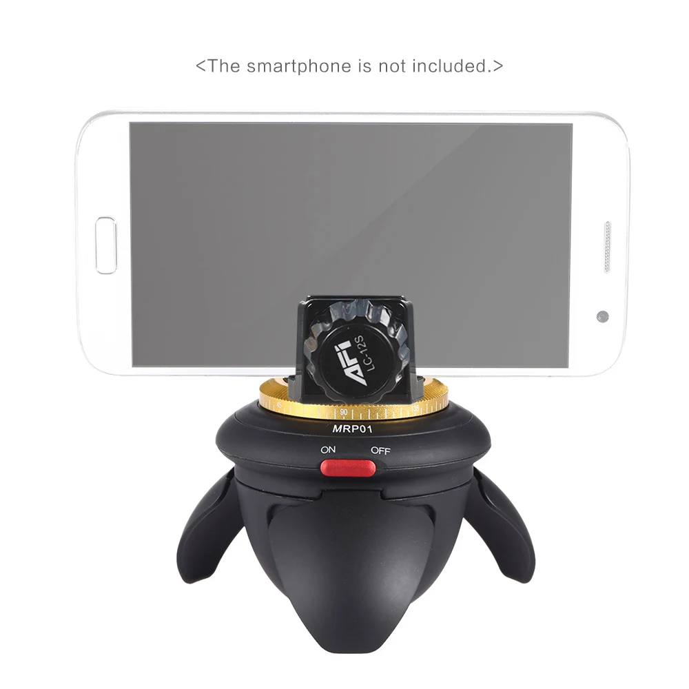 AFI MRP01 Мини электрическая панорамная головка с поворотом на 360 градусов, замедленная головка штатива для селфи-палки, смартфонов для камеры GoPro