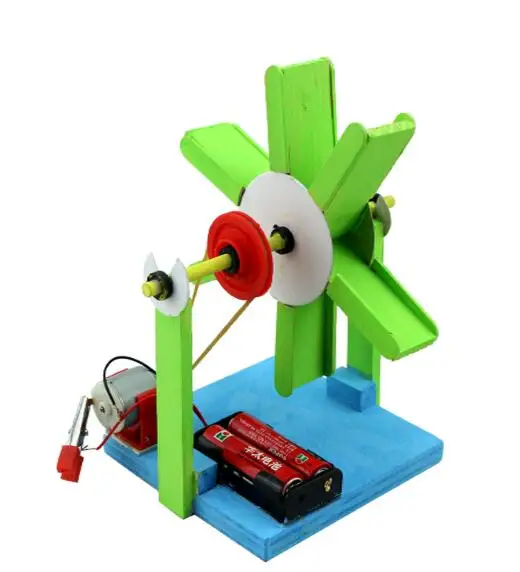 

Electric Water Mill Wooden 3D Puzzle Building Miniature Scale Models Toy Children Science Technology Small Production Making