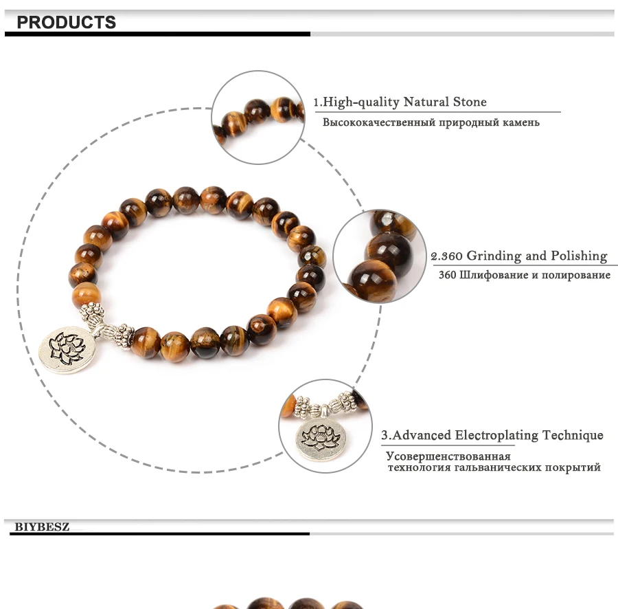 Top Quality Natural Beaded Bracelet Tigers' Eye Bracelet Ore Loose Stone For Unisex Charm Yoga Bracelet 2018 Handmade Labor Day (2)