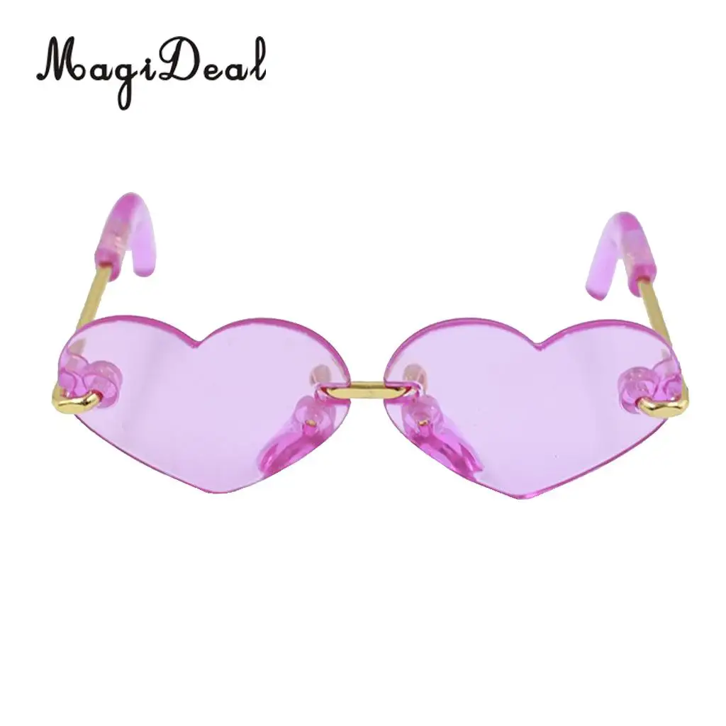 Handcrafted Lens Glasses Eyewear Heart-shaped Sunglasses For Blythe for Pullip Dolls Dress Up