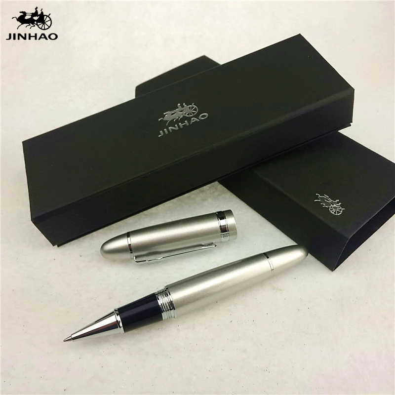 

1pc/lot Stationery Jinhao Roller Ball Pen 159 Pen Full Silver Pens Material Escolar Canetas School Supplies 15*1.8cm