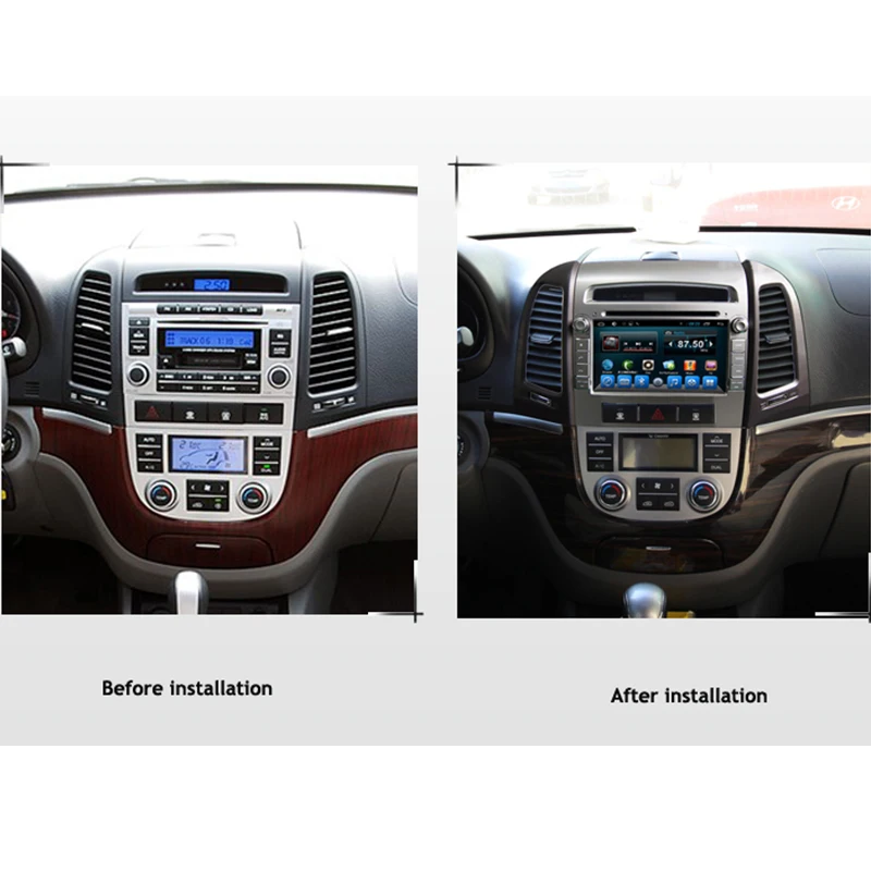 Sale YAZH 2 Din Auto Radio For Hyundai Santa Fe 2010 2011 2012 1080*600 GPS Navigation Android System CAR DVD GPS Deckless head unit 5