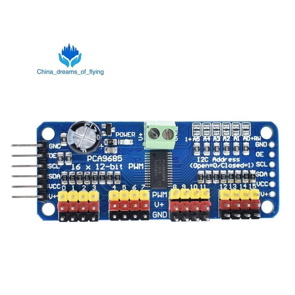 

1pcs 16-Channel 12-bit PWM/Servo Driver - I2C interface - PCA9685 for Arduino Raspberry Pi DIY Servo Shield Module