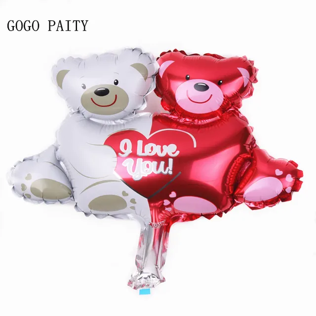 GOGO PAITY Free shipping mini bear hug Heart aluminum balloons decorated children's birthday party balloon toy wholesale