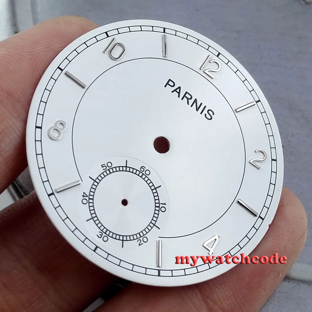 38.9mm white dial fit Unitas ETA 6498 st movement mens Watch Case no2