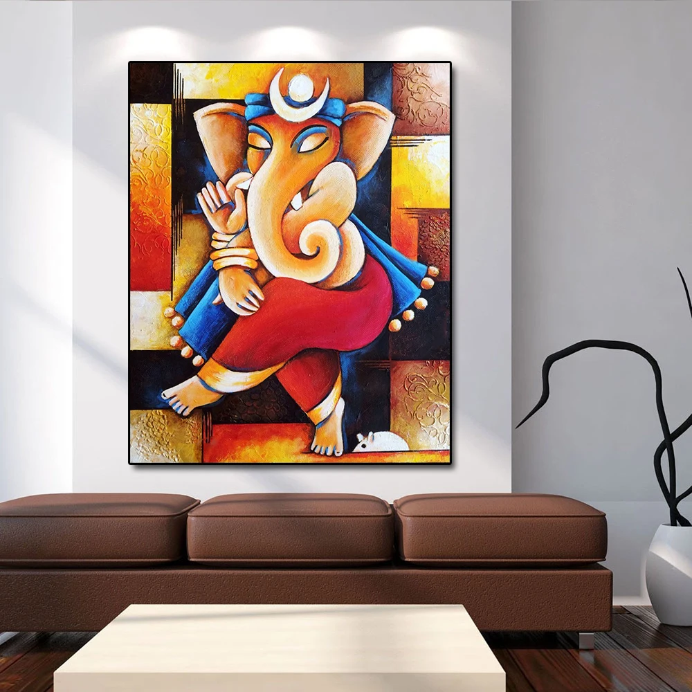 Будда большая индийская художественная Живопись Коллекция Ганеша плакаты и принты настенная художественная картина для гостиной домашний Декор без рамки