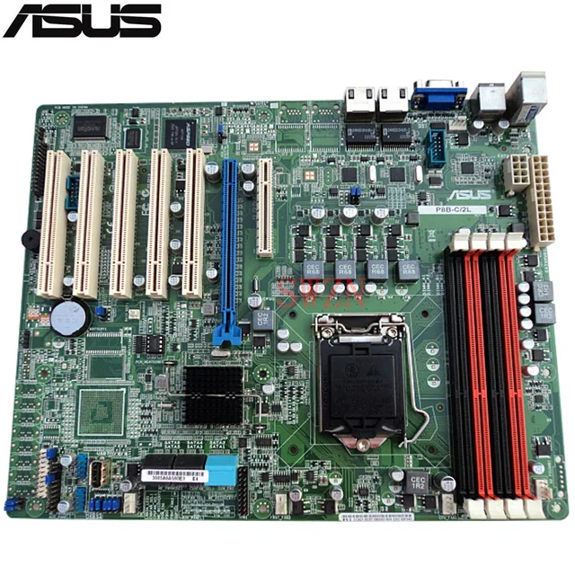 Cheap original Used Server motherboard For ASUS P8B-C/2L P8B-C 2L Socket 1155 Maximum 4*DDR3 32GB 2xSATAIII  4xSATAII ATX