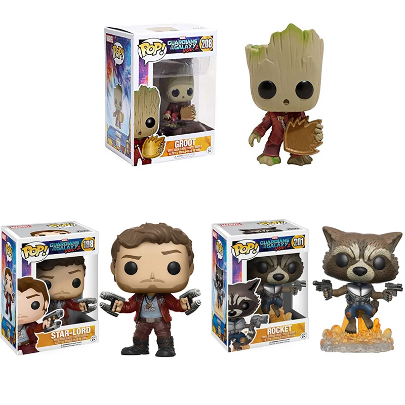 

FUNKO POP Guardians of the Galaxy 2 Rocket Grootted STAR-LORD Collection Model Action Figure toys for children birthday Gift