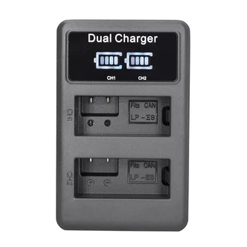 

Lp-E8 Camera Battery Charger Lp E8 Lcd Intelligent Display Dual Usb Charger Display For Canon Eos 550D 600D 650D 700D X4 X5 X6 8