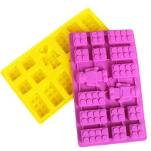 Molde de bolo robô em 16 buracos, bandeja de gelo, molde para chocolate, bolo, gelatina, silicone, moldes de fondant
