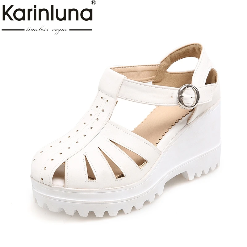 

KarinLuna Large Sizes 34-43 Wholesale Dropship Brand Sandal Shoes Summer Woman Shoes High Heels Platform Woman Shoes Sandals