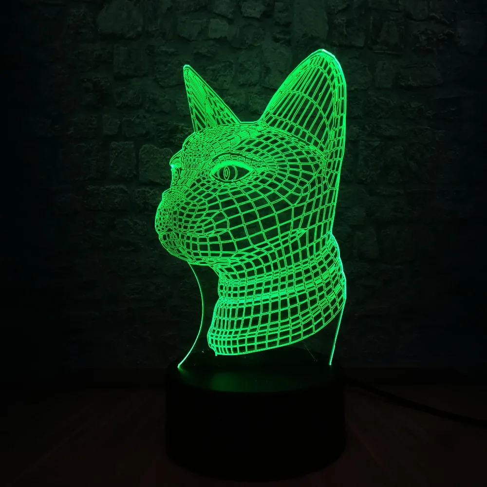 Beckoning Cat настольная лампа для дома меняющая цвета 3D светодиодный ночник