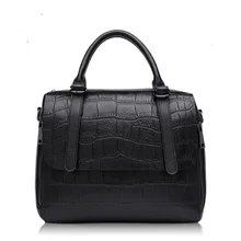 HD303 new 2017 female Fashion Crocodile Print Head Layer Cowhide Shoulder Bag Portable Lady Handbag