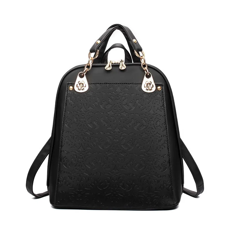 2017 new Women PU Leather School Bag Pack For Teenager Girls Female Shoulder Designer Bookbag