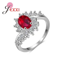 Кольцо из серебра 925 пробы с фианитом 4 цвета|Кольца|
