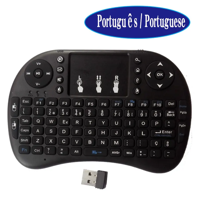 

Portuguese keys i8 standard mini keyboard touchpad 2.4ghz sky mice wireless remote control air mouse for android tv box mini PC