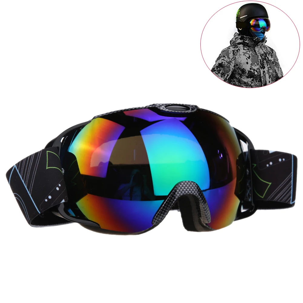 Unisex Double Lens UV400 Big Ski Mask Glasses font b Skiing b font Goggles Anti fog