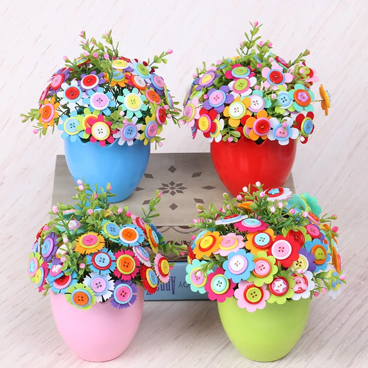 1 random delivery Button bouquet diy children's handmade materials bag button painting kindergarten educational toys 1 random delivery Button bouquet diy children's handmade materials bag button painting kindergarten educational toys