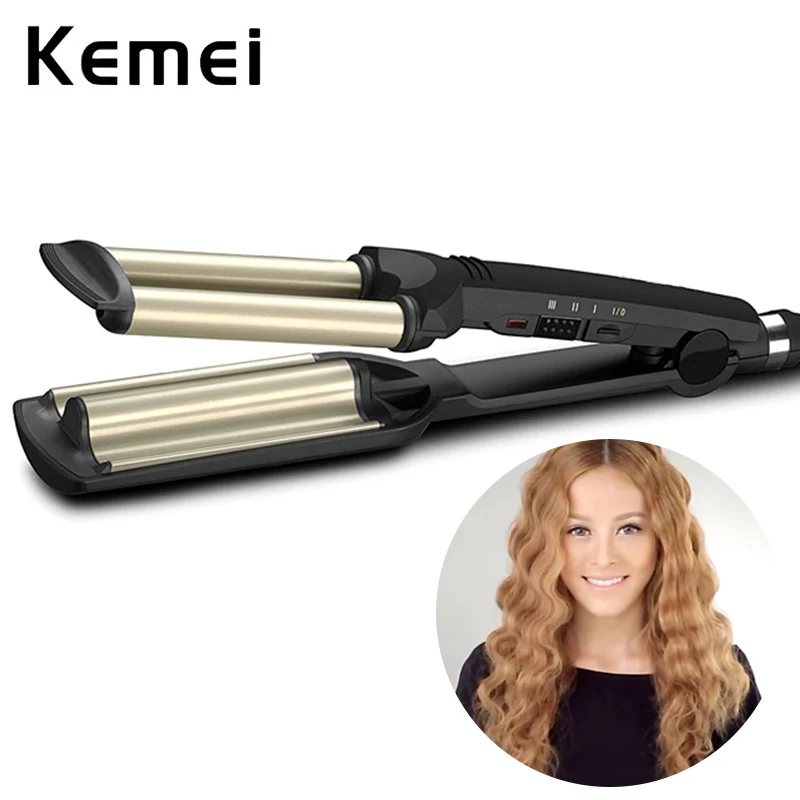 Профессиональный стайлер для волос Kemei 3 Бочки щипцы завивки с большой волной