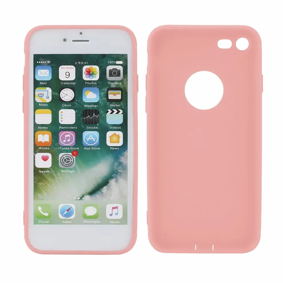 

10pcs Silicone Pink Matte Back Cover Shockproof Protective Phone Case Shell For iPhone 7