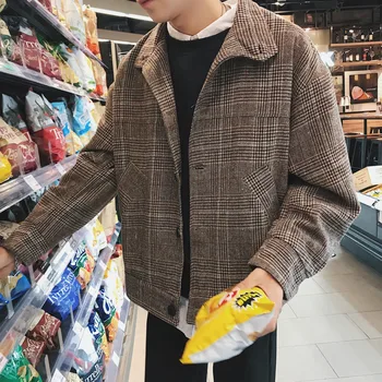 

2018 Autumn New Men's Fashion Temperament Cotton Polyester Solid Color Business Simple Personality Long-sleeved Jacket Youth