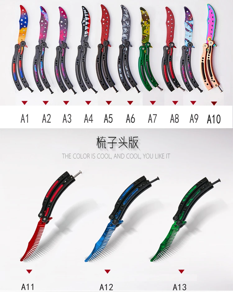 

NEW butterfly knife CS GO Karambit practice folding Knife butterfly trainer game knife dull blade no edge tool camoufla