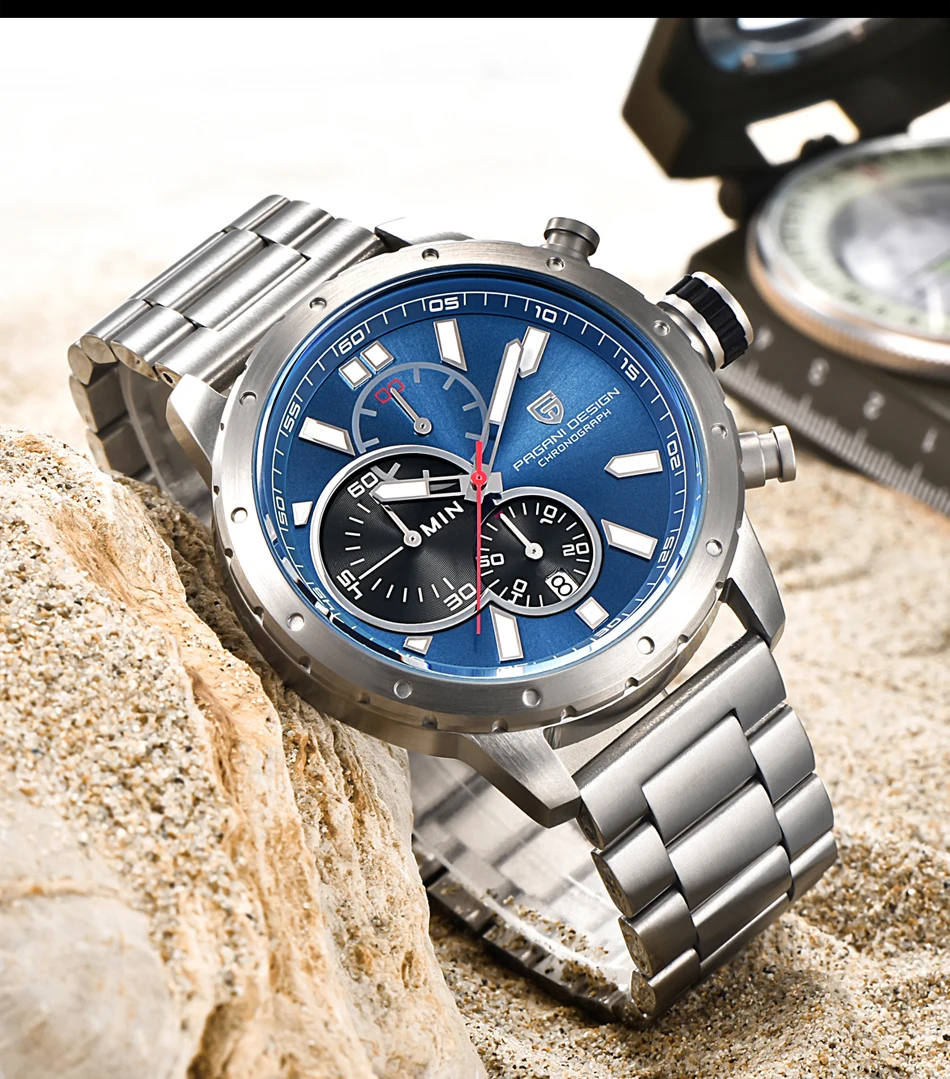Часы мужские водонепроницаемые спортивные кварцевые часы с хронографом люксовый бренд PAGANI Дизайн военные наручные часы relogio masculino