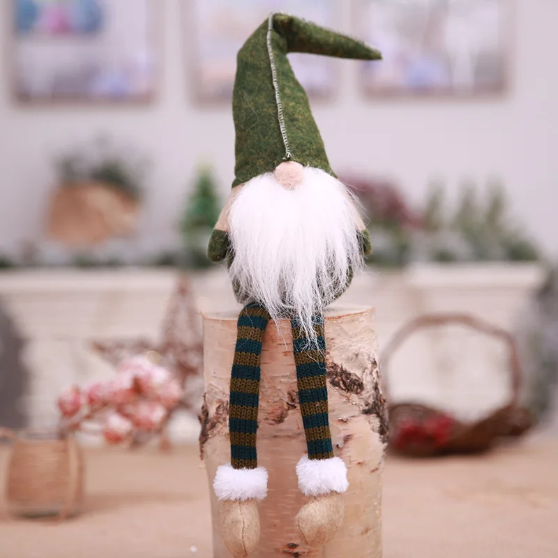 Рождественские украшения для дома орнамент труба лес Санта Клаус стиль ничего лицо кукла ноги мальчик дисплей расположение окна