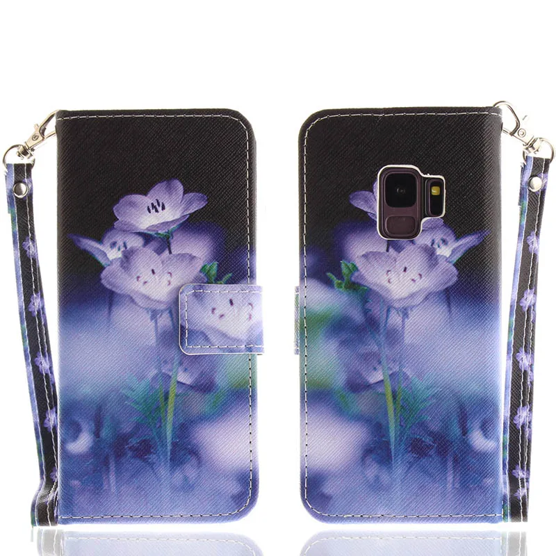 P10 Lite чехол-кошелек для huawei Honor 10 Lite P20 Pro P9 Lite P8 mini mate 10 Lite Nova 2i кожаный флип-чехол для телефона - Цвет: Blue Flower