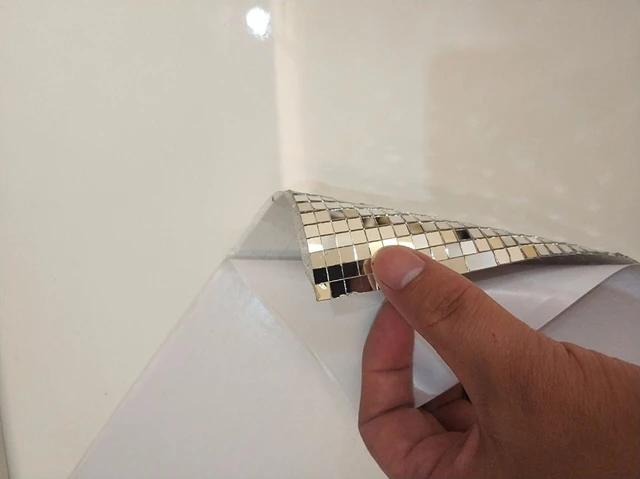 Self-adhesive Glass Mirror Tape  Mini Mosaic Tiles Glass Mirror - Self- adhesive - Aliexpress