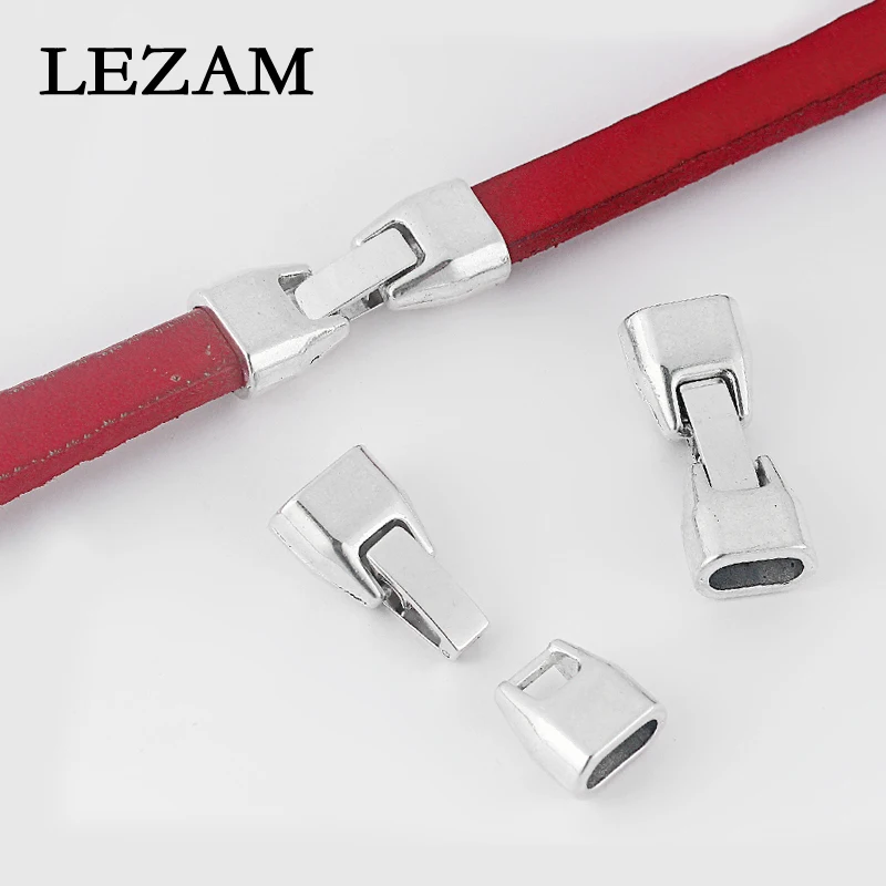 5 Sets Antique Silver End Caps Snap Clasp For Two Stand 5mm Round