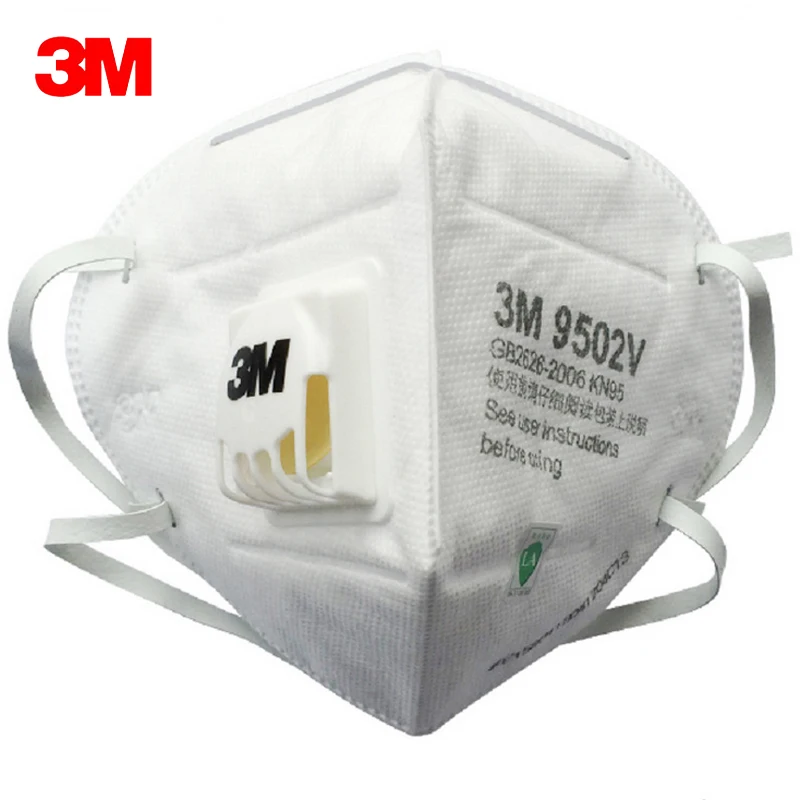 2 шт 3M 9502V Анти Пыль PM 2,5 маска против гриппа дыхательный клапан нетканый тканевый складной фильтр Маска для взрослых KN95 защитные маски