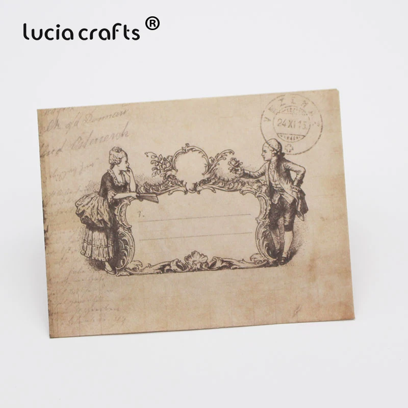 Lucia crafts(1 лот = 12 шт) 9,5*7,3 см винтажный мини-конверт Европейский стиль Скрапбукинг карта канцелярские принадлежности I0410