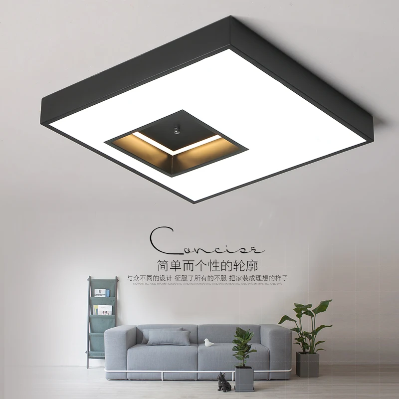 

Ultra-thin Black/White LED Modern Ceiling Lights Square Iron Ceiling Lamp For Foyer Bedroom lamparas de techo avize led lamp