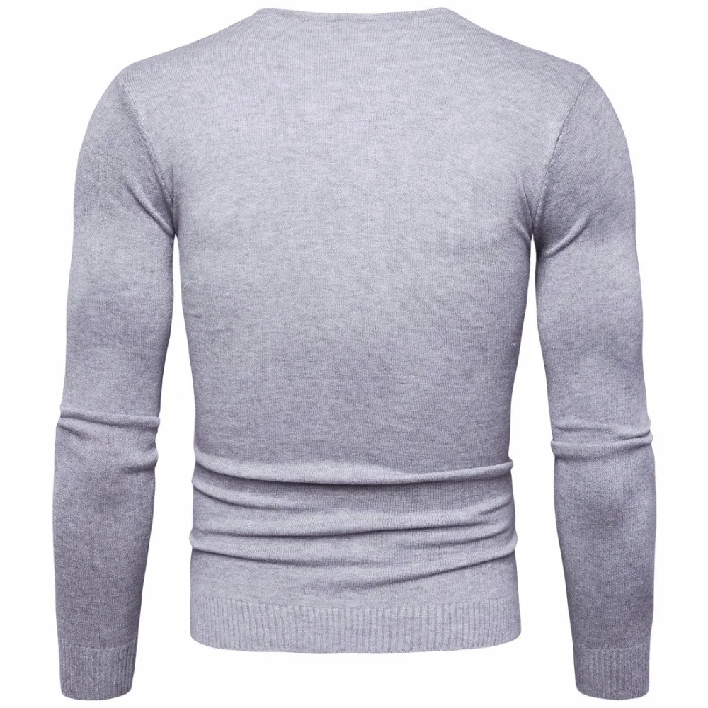 Осенне-зимний мужской свитер с v-образным вырезом модный однотонный мужской свитер с длинными рукавами M-2XL