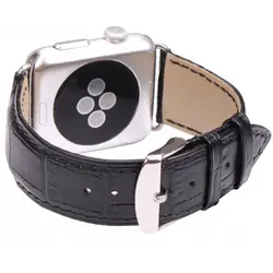 HENGRC Ремешки для наручных часов черный коричневый для Apple Watch ремешок 38 мм 42 мм Натуральная кожа крокодил узор Классическая Пряжка Iwatch ремень