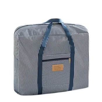 

Striped Pattern Quilt Storage Bag Closet Sweater Organizer Fabric Moving Luggage Bag Clothes Packing Cloth Storage Container