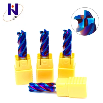 

5pcs GEK Solid Carbide End Mill 4 Flutes Metric 60 HRC Helix 35 NaCO - 4mm 4x15x6x100x4T