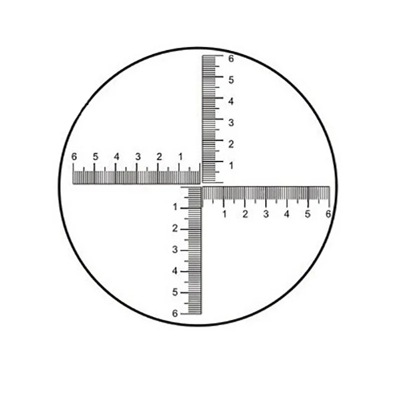DIV 0,1 мм окулярный микрометр Биологический микроскоп сетка шкала крест линейка 6-0-6 Измерение площади диаметр 20 мм